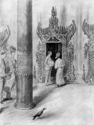 A walesi herceg és hercegnő Theebaws király palotában, Mandalay, Burma, 1906