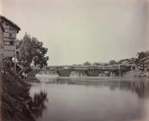 Boltok hídja, Srinagar, Kasmír, 1864.