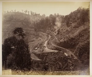 Tolatóállomás Teendaria alatt, Darjeeling,  a "Views of Darjeeling"-ből,  1860-1880    (f/w fotó)
