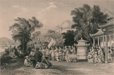 Házassági körmenet a Kékfelhő-pataknál, Chin-keang-foo, 1843-1858.