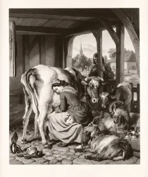 A szobalány és szarka (mezzotint)