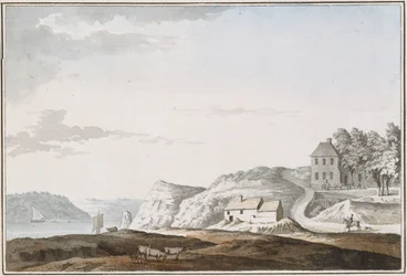 Aust Passage, Gloucestershire (akvarell és testfesték, papír)