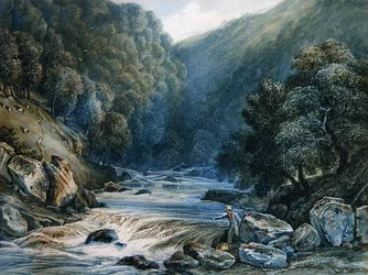 On the Dart (akvarell papíron)