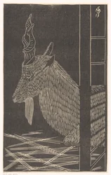 Markhor kecske (Szarvas ül a ketrecben)