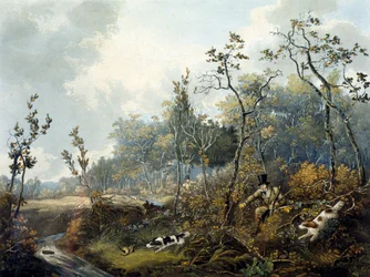 Erdei szalonka vadászata, H.C. Pyall metszete