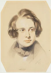 Charles Dickens korai portréja, 1837 (kréta, zsírkréta és ceruza papíron)