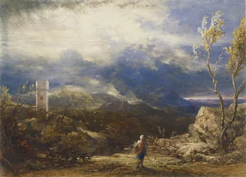 Keresztény alászállás a megaláztatás völgyébe (a zarándok haladásából), 1848 (akvarell és testfesték)
