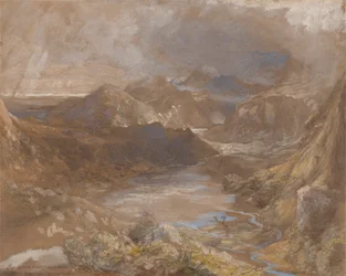 Llwyngwynedd és Llyn-y-dina egy része Capel Curig és Beddegelert között, Észak-Wales