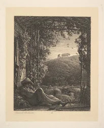 Az alvó pásztor, kora reggel, 1857