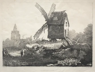 Ókori épületek és vidéki nyaralók sorozata Észak-Angliában: At Crowland, Windmill, 182