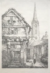 Régi épületek és vidéki nyaralók sorozata Észak-Angliában: At York, Street..., 1821.