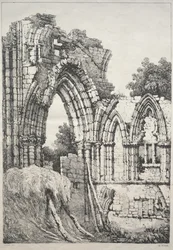 Ókori épületek és vidéki nyaralók sorozata Észak-Angliában: Yorkban, Ruins, 1821.