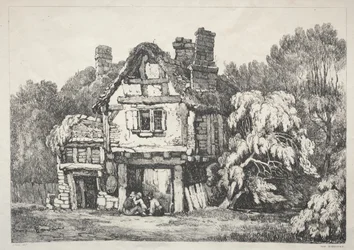 Régi épületek és vidéki nyaralók sorozata Észak-Angliában: Ashbourne közelében, 1821.