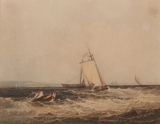 Halászcsónakok, 1820 körül (akvarell, papír)