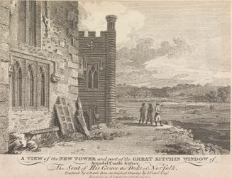 Kilátás az új toronyra és a sussexi Arundel kastély Great Kitchin Window egy részére (kiadó: J. Sewell); 13. oldal (Első kötet)