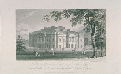 Kilátás a York-házra és a Green Parkra, 1800 körül