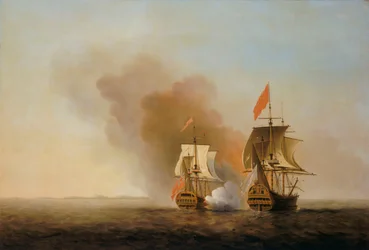 A "Nuestra Senora de Cavadonga" elfoglalása, 1743 körül (olaj, vászon)