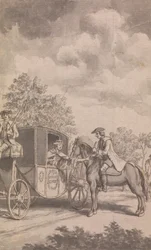 Illusztráció a Newgate-naptárhoz: Raby nehezen lehúzható női gyűrűt talál, levágta az ujját, Finchley közelében