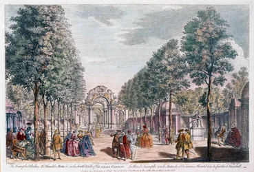 Vauxhall Gardens, metszett: John Miller, más néven Johann Sebastian Müller