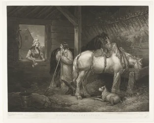 Gesprek in de stal Rusztikus beszélgetés (cím a tárgyon)