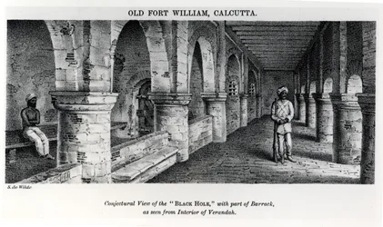 Régi Fort William, Kalkutta, feltételezett látképpel a 