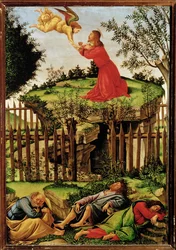 Krisztus imádkozik a Gecsemáné kertben (tempera)