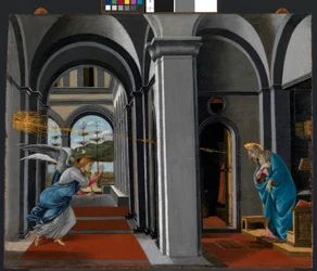 Az Angyali üdvözlet, 1490 körül (tempera a panelen)
