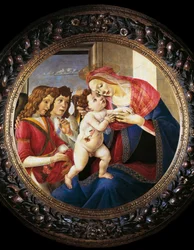 Szűz és gyermek és két angyal (tempera fán, 1490 körül)