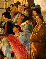 Részlet A három király imádása című műből Botticelli önarcképével, 1475, 1937