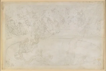 A Divina Commedia, Inferno XVII. Vergilius és Dante a pokol hetedik körében, 3. szalag: az isteni rend ellen erőszakot elkövetők a lángsivatagban, a uzsorások büntetése; leereszkedés a mélységbe Geryon hátán