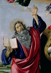 Szent János evangélista, a San Marco-templom A Szűz megkoronázása című oltárképéről, 1488-90 körül, a 44363 részlete