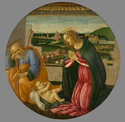 A Gyermekimádat, 1500 körül (tempera a panelen)