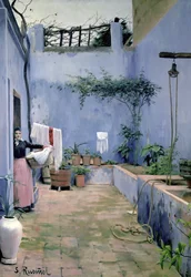 Belső terasz (olaj, vászon)