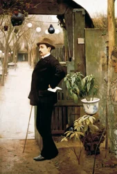 „Miguel Utrillo (1862-1934) festő portréja párizsi tartózkodása alatt” Santiago Rusinol y (i) Prats (1861-1931) festménye 1891