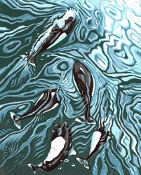 Wake Riders, 2016 (Linómetszet)