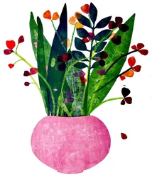 Pink pot, 2020 (monoprint)