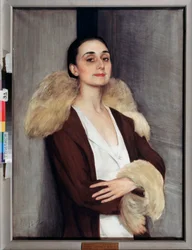Melita Csalokashvili portréja, 20. század (tempera)