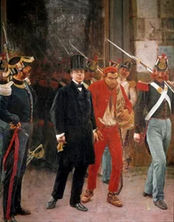 Risorgimento: Carlo Poerio (1803-1867) olasz hazafi és politikus letartóztatása, Nápoly, Museo Nazionale di San Martino