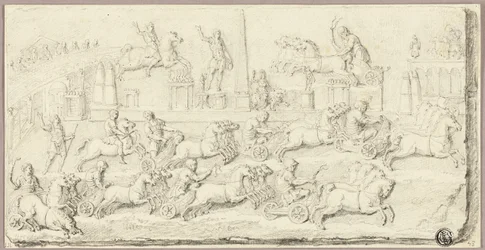 Római szekérverseny (antik bas relief után)