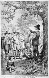 George Fox prédikál Marylandben