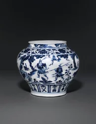 Kivételesen ritka és fontos kék-fehér tégely, Guan Yuan-dinasztia, 14. század közepe (kerámia) (lásd még: 469089-469093)