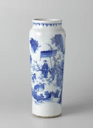 Rolwagen figurákkal egybefüggő tájban, c. 1635-50 (festett porcelán)