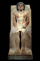 Egyiptomi ókor: Kai mészkő szobra, a sakál adminisztrátora. Szakkarából. Régi birodalom, 5. dinasztia. Párizs, Louvre Múzeum
