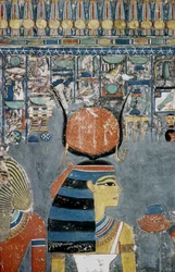 Luxor, Théba: Horemheb (-1343 - -1314) egyiptomi fáraó sírja, amelyen Isis istennő látható.