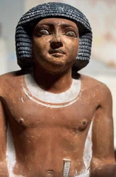 Férfialak, Festett mészkő szobor, Egyiptomi civilizáció, Részlet