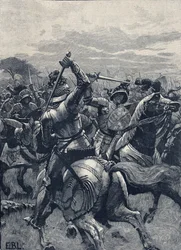 Bosworth Field-i csata, 1485. augusztus 22., A rózsák háborúja (litho)