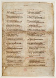 Bibliarészlet a Királyok könyvéből (a „Ceolfrith vagy Ceolfrid Biblia” Greenwell levele) (tinta pergamenen)