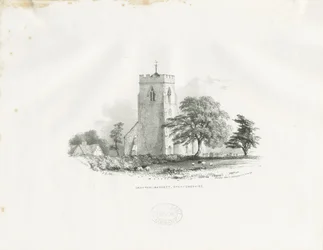 Drayton Bassett Church: litográfia (matricás), nd [c 1825-30] (nyomtatott)