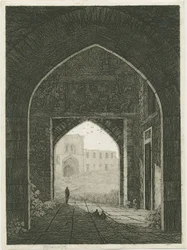 Dudley kastély – Gatehouse és North Gateway: rézkarc, és [?19. század] (nyomtatás)