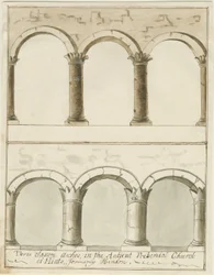 Hints templom belseje: toll- és mosórajz, nd [c 1750] (rajz)